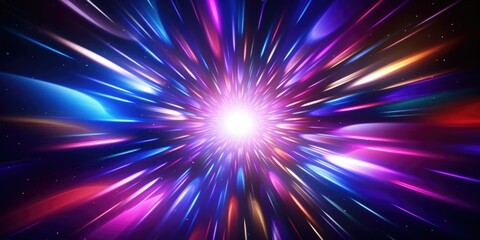 Poster - A vibrant burst of light in a dark setting. Ideal for various design projects