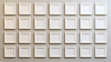 Leinwandbilder - Group of white picture frames on a wall. Perfect for interior design projects