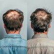 Before and After Comparison of Hair Treatment Effectiveness. Generative ai