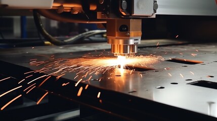 Poster - Close up of a machine emitting sparks, suitable for industrial concepts