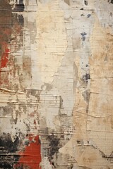 Poster - A close-up view of an old wall with peeling paint. Suitable for backgrounds or texture designs