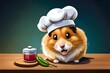 © Alena Yakusheva - cute hamster wearing a chef's hat, created with generative ai technology. High quality photo