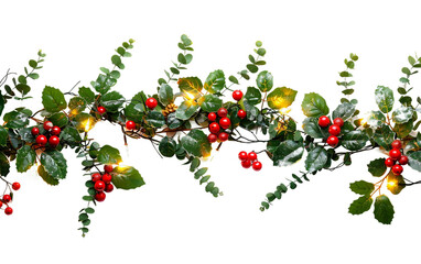 Wall Mural - Festive Garland Illuminates the Scene Isolated on Transparent Background PNG.