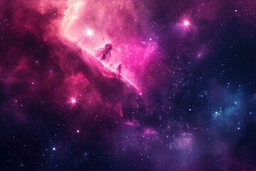 Wall Mural - stellar panorama dazzles with vibrant cosmic hues