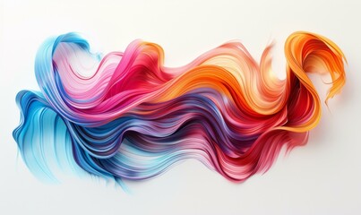 Wall Mural - Colorful abstract wave on white background. Generative AI.
