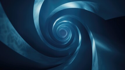 Poster - Dark blue futuristic tunnel. Abstract background or screensaver. AI generative.