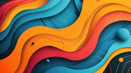 Poster - Abstract background using bright colors and geometric shapes for design. AI generative.