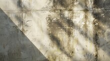 Old Concrete Wall With Shadow. Abstract Grunge Background For Design