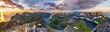 © imageBROKER - Evening atmosphere, mountain landscape with fjord and lake Krokvatnet, view from the top of Hermannsdalstinden, Moskenesoey, Lofoten, Nordland, Norway, Europe