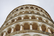 Close Up Of The Leaning Tower Of Pisa, Tuscany Region, Central Italy