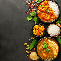 Wall Mural - template of curry, food