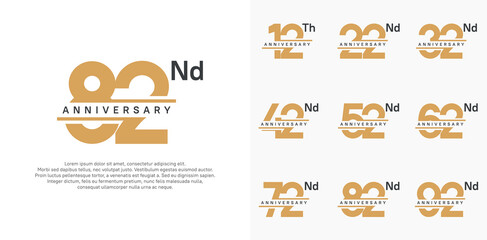  anniversary vector set design with brown color for celebration day
