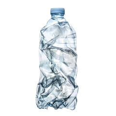 plastic bottle waste isolated on transparent background generative ai