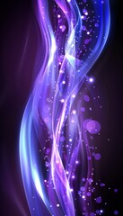 Poster - Elegant abstract blue and purple waves on dark background for contemporary modern design concepts