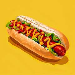 Poster - template of hot dog, food