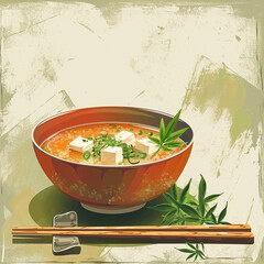 Wall Mural - template of miso soup