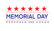 Memorial day blue red color star remember honor united state america usa flag country national celebration festival holiday military symbol banner object american freedom banner patriotic vector icon 