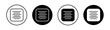 Center align flat line icon set. Center align Thin line illustration vector