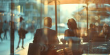 Fototapeta Do akwarium - a business person and some other people are sitting at a table