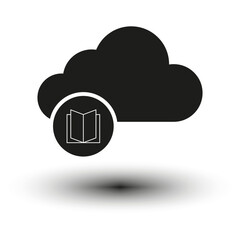 Poster - cloud book icon. knowledge storage symbol. digital library vector. vector illustration. eps 10.