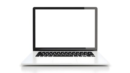 Wall Mural - Modern personal computer with blank white screen, keyboard, mobile phone and office accessories on desk at workplace of graphic designer, blogger. Electronic devices, technology and creativity