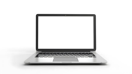 Wall Mural - Modern personal computer with blank white screen, keyboard, mobile phone and office accessories on desk at workplace of graphic designer, blogger. Electronic devices, technology and creativity