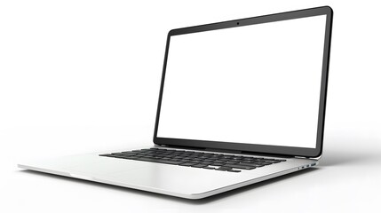 Wall Mural - Modern personal computer with blank white screen, keyboard, mobile phone and office accessories on desk at workplace of graphic designer, blogger. Electronic devices, technology and creativity
