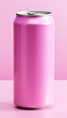 Poster - Mockup of an empty soft drink aluminum can on abstract background with space for text placement