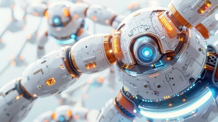 Poster - high tech automated robot arm assembly line manufacturing green energy electric vehicles