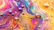 Macro photography of a multicolored oily liquid in close-up. The concept of research.
