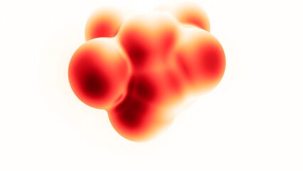 Poster - Abstract 3D deformed figure. Design. Surrealistic object based on pulsating spheres on a white background.