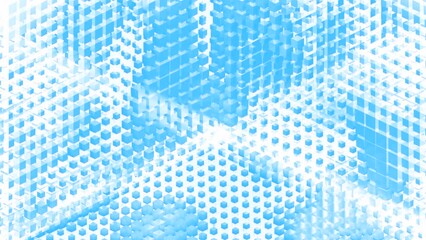 Poster - Abstract 3d cubic textile pattern waving randomly. Motion. Geometric background with cubes or small boxes with light flares.