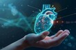 © pham - Person holding a hologram heart shape with a cardiogram, symbolizing heart disease awareness campaign and cardiovascular health.