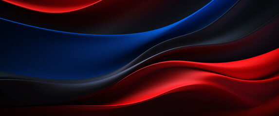 Wall Mural - Red and blue wavy abstract background. Red, blue and black colors, Space for text or image