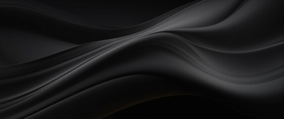 Wall Mural - Black silk abstract wavy background