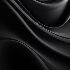 Wall Mural - Black abstract wavy background. Black and silver colors, Space for text or image