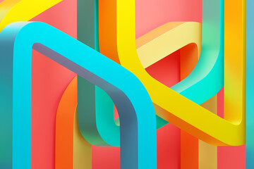 Fototapete - abstract 3d background wallpaper with colorful lines. create a visual element for a poster or banner