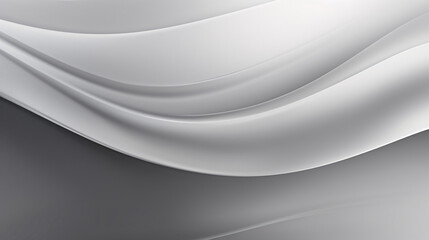 Wall Mural - Abstract background with smooth wavy lines in gray and white colors. Silver, white, metallic colors, Space for text or image
