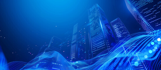 Wall Mural - skyscraper digital futuristic abstract technology background