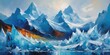 tranquil fusion of a glacier scene and detailed ice crystal artistry