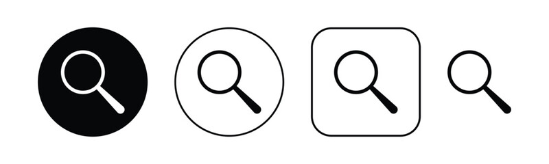 Poster - search icon. magnifying glass button. vector symbol on transparent background.