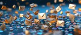 Fototapeta  - Flying email icon 3D rendering flying abstract background