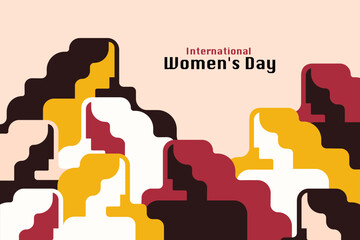 Wall Mural - Illustration of a group of multi ethnic women. Concept for International women's day