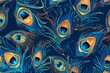 Peacock Paradise A Blue and Orange Peacock Feathered Frenzy Generative AI
