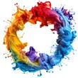 Circular ink splash colors in unity isolated on white a symbol of togetherness