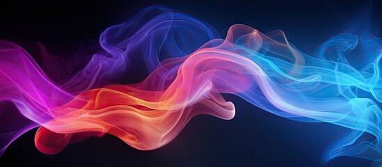 Poster - Vibrant Colorful Smoke Swirling in Abstract Patterns on Dark Background