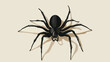 Black spider close up big scary spider isolated poiso
