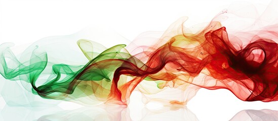 Sticker - Vibrant Colorful Smoke Swirls Creating a Mesmerizing Artistic Display on White Background