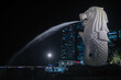 Singapore, Singapore - April 19, 2018 : Singapore's signature, the Merlion, with a background of blue sky.