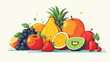 Delicious fresh fruit healthy icon flat vector